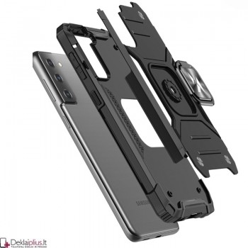 Wozinsky smūgiams atsparus dėklas su žiedu - juodas (Samsung S22 Plus)